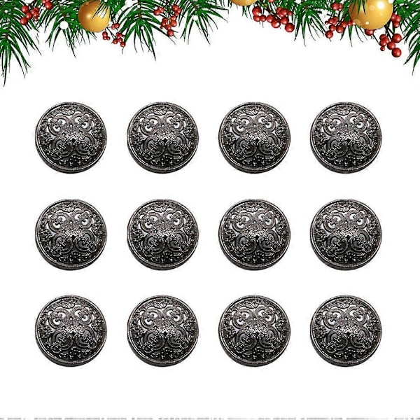 30 stk 25mm Stilig Metallspenne Utstanset Knapp Håndverktøy Ned Knapp DIY Syknapper for Dekor (Svart)