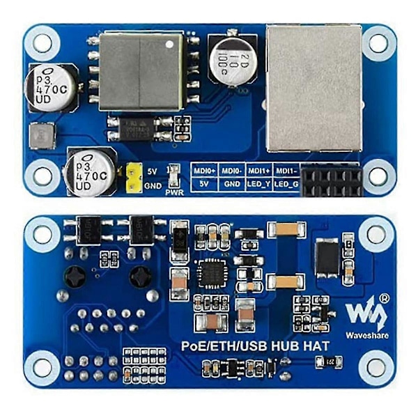 Poe Ethernet/usb Hub Hat -laajennuskortti Raspberry Pi Zero W Wh:lle, 10m/100m Ethernet-portti, 3x Usb