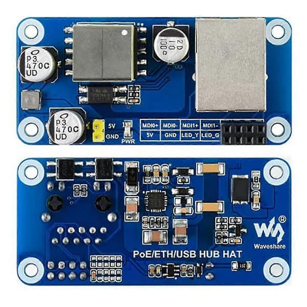 Poe Ethernet/usb Hub Hat Udvidelseskort Til Raspberry Pi Zero W Wh, 10m/100m Ethernet Port, 3x Usb