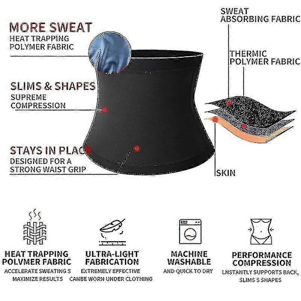 Män Abdomen Reducer Bastu Fitness Svettbälte