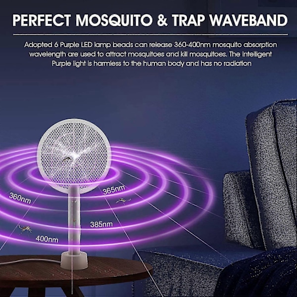 Elektrisk Flugsmälla Racket, 2 I 1 Smart Insektsdödare Med USB Uppladdningsbar Bas, Kraftfull Myggdödare