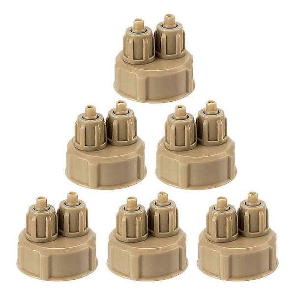 6 kpl Ammattimaiset DIY Hiilidioksidipullon Korkit CO2 Pikaruuvikannet (Harmaa)