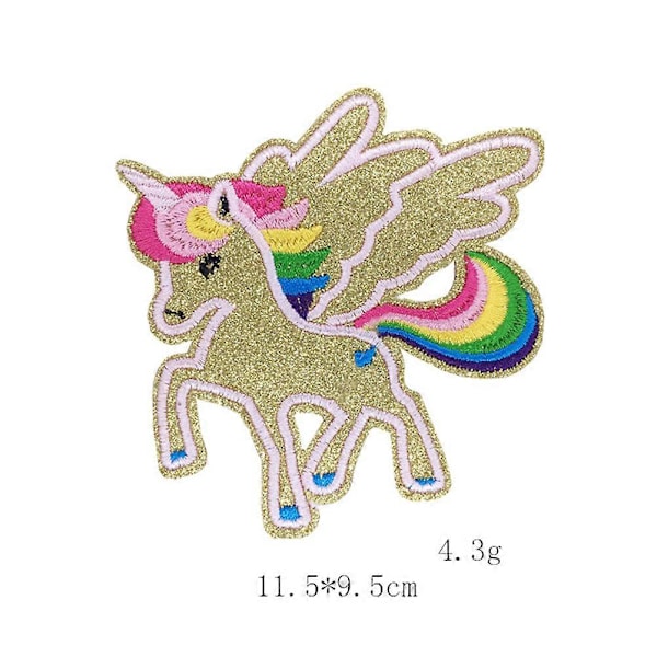8 kpl Glitter Unicorn -kirjailtuja ompelumerkkejä, suloisia applikaatioita vaatteisiin, mekkoihin, kirjailtuja ompeluapplikaatioita, tee-se-itse-tarvikkeita T-paitoihin ja farkkuihin (4 kuviota yhdessä)