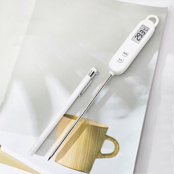 Matlagingstermometer LCD-skjerm Øyeblikkelig Avlesning Rustfritt Stål Digital Temperatursensor for Kjøkken