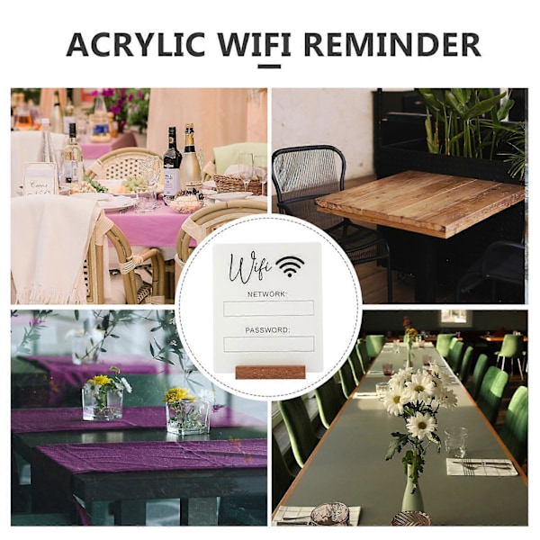 WiFi Passord Skilt WiFi Akryl Skilt WiFi Skilt WiFi Tavle WiFi Passord Påminnelse Skilt