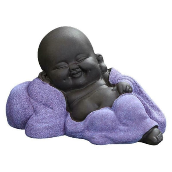 Söt Keramisk Liten Baby Glad Buddha Staty Figur Prydnader Heminredning C