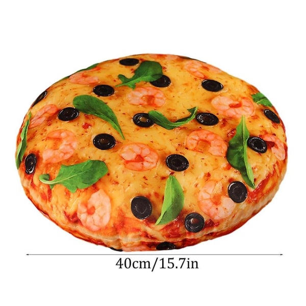 3D Simulering Pizza Mat Myk Nap Hjem Sengpute 40cm Barneromsdekorasjon Simulering Matpute Barneleke Gave Shrimp Pizza