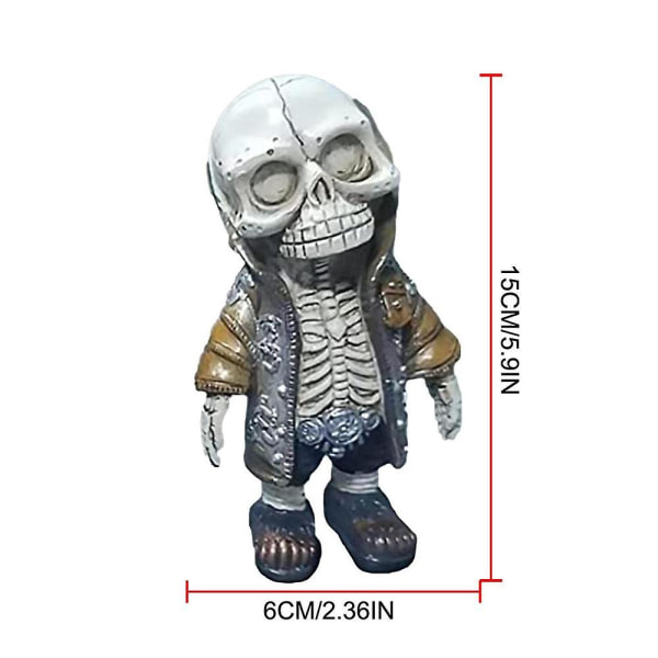 Gotisk Skulptur av Dödskalle, Resin Figur Skulptur Docka Dekor Dödskalle Huvud Staty Display Hantverk Heminredning Samlarobjekt B