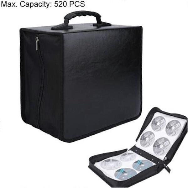 360 Discs Bærbar CD DVD Wallet Holder Taske Etui Album Organizer Media Opbevaringsboks (Sort)