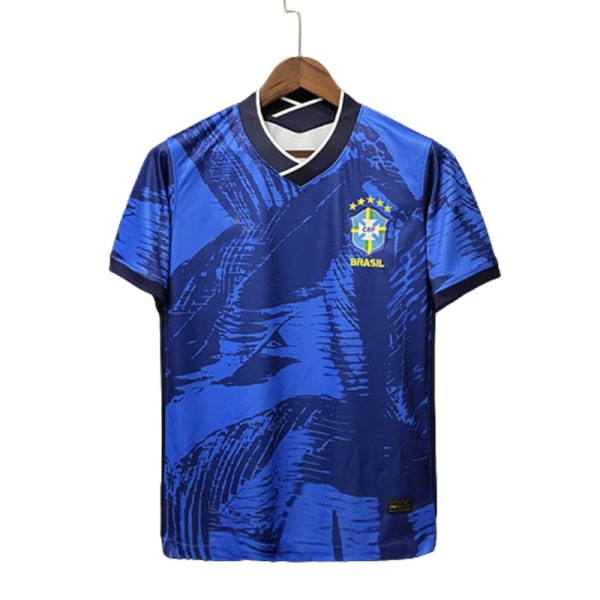 2022 Brasilien blå specialutgåva anpassad jersey träningsdräkt kortärmad jersey T-shirt Beckham NO.7 S