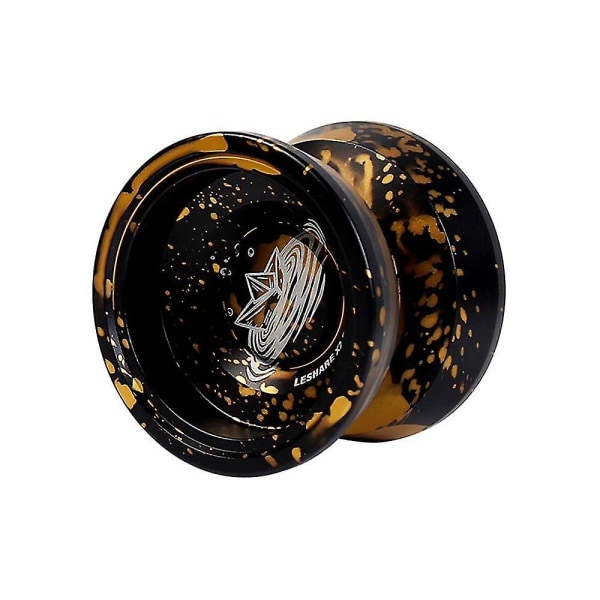 Svarar inte Yoyo Professionell Metal Yoyo Legering Yo Yo Ball Present för barn Pojke med handske och 5 strängar Black Gold