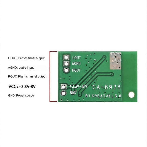 5 stk. Ca-6928 Bluetooth Audio Modul Led 3.3v-8v Audio Digital Audio Forsterker Modul Kort