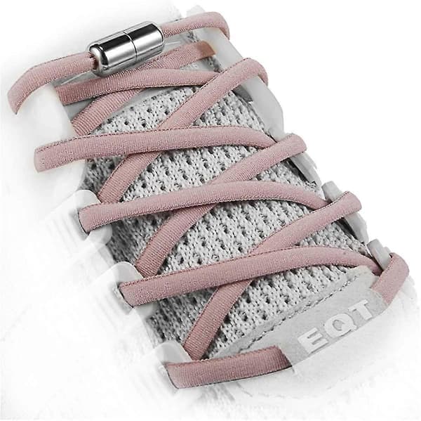 Mørk Pink Elastiske Snørebånd Uden Binding For Voksne, Børn, Ældre, System Med Elastiske Snørebånd (5 Par)