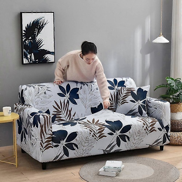 Blomstertrykk Sofatrekk for Stue Sklisikre Polyester Elastisk Sofatrekk Sofastol Beskytter