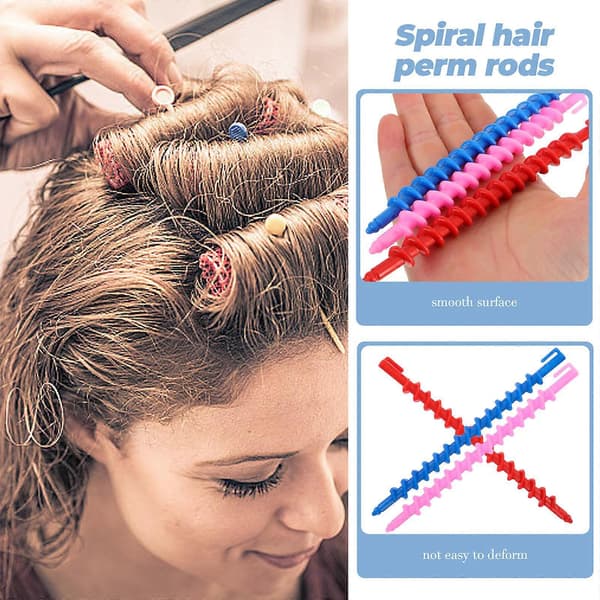 20 STK Hår Curlers Permanentstave Spiral Permanentstave Hårruller Hårkrølle Værktøjer