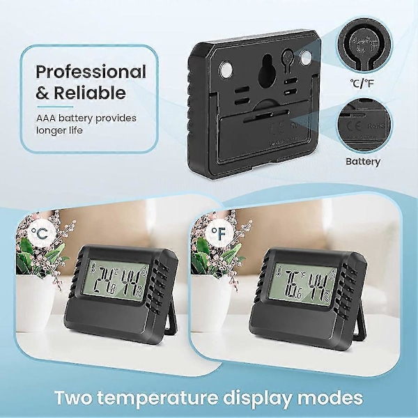 LCD Digital Termometer För Inomhusbruk Mini Rumstermometer Termo-hygrometer Fuktighetsmätare För L