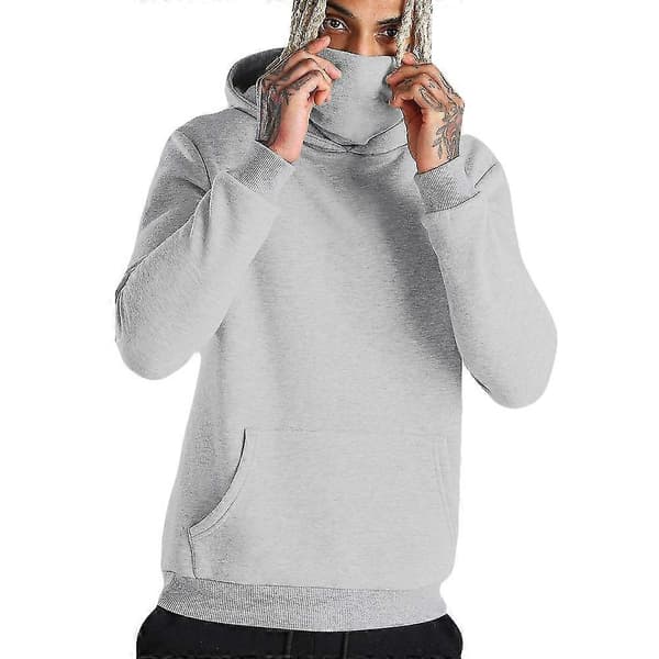 Herr Sport Hoodie Sweatshirt Snood Halsduk Pullover Biker Toppar