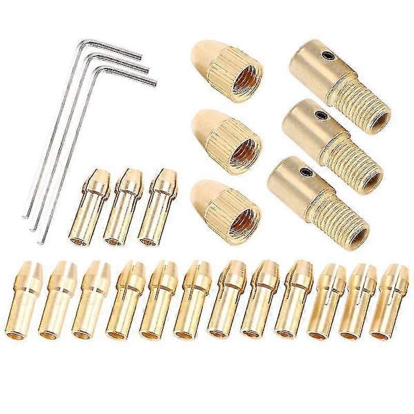 3 Set 0.5-3mm Mässingsborrchuck Liten Elektrisk Borr Bits Hylsa Passar För Verktyg 3 Storlekar -2.0mm 2.35mm