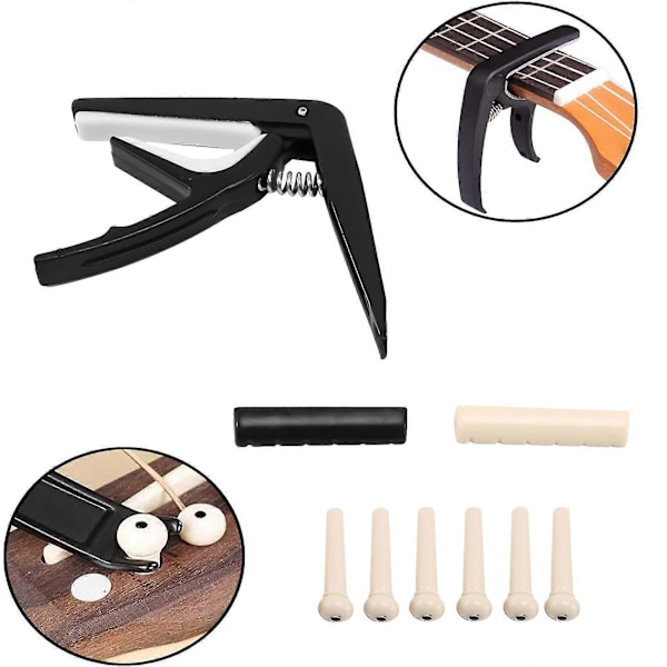 62 st Gitarrtillbehör Kit Akustisk Gitarr Byte Verktyg För Gitarr Och Gitarr Nybörjare