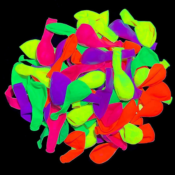 Fluorescerende ballonger Fluorescerende neonlys farge lysende 100 stk