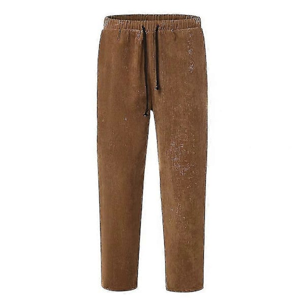 Herr Manchester Cord Look Raka Byxor Lediga Baggy Byxor Brown M
