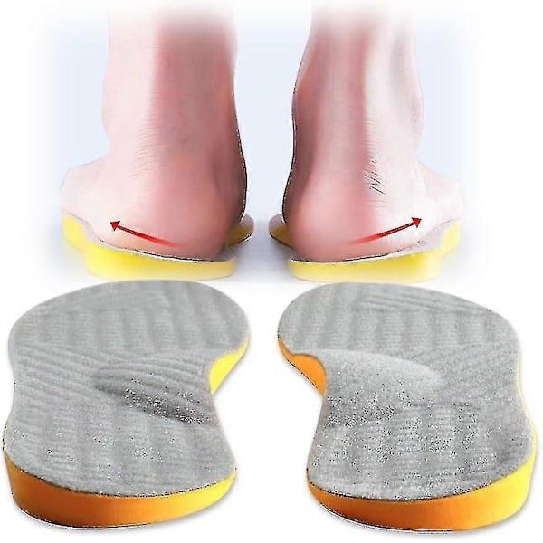 Supinationsåler til Oversupination & Fodjustering Ortopædiske Indlægssåler til Mænd og Kvinder Korrigerende Fodstøtte til Supinationslindring Grey Size 39 40