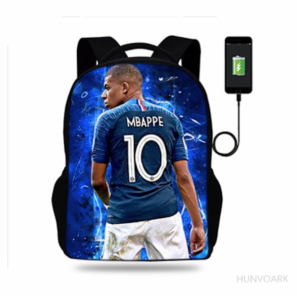17\" Klassisk Kylian Mbappe Superstar Trykk Ryggsekk Green