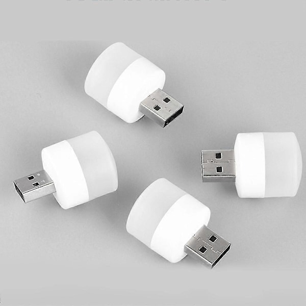 8 stk. Natt USB-lys Mini LED-pære, for soverom, bad, barnerom, gang, kjøkkenlys (varm Li