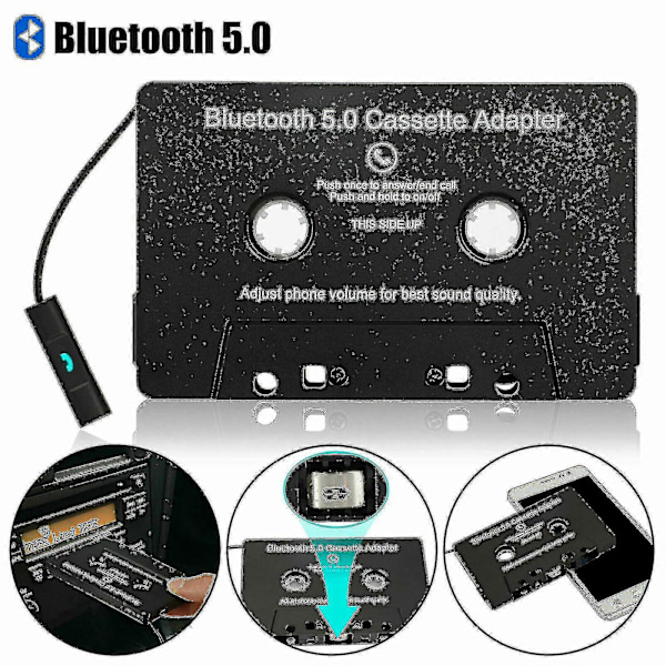 Bilradio Bluetooth Kassette Modtager Båndafspiller Bluetooth 5.0 Kassette Aux Adapter