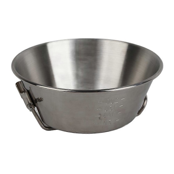 Camping Foldeskål Rustfrit Stål Multipurpose Bærbar Foldbar Skål til Picnic BBQ 300ml