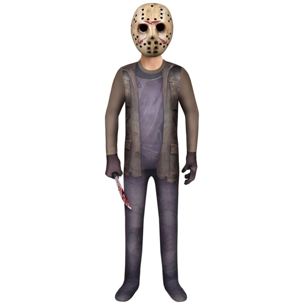 Halloween-asut tappaja-maniakki nro 13 Perjantai Jason Voorhees miesten cosplay-esitysasut 120cm