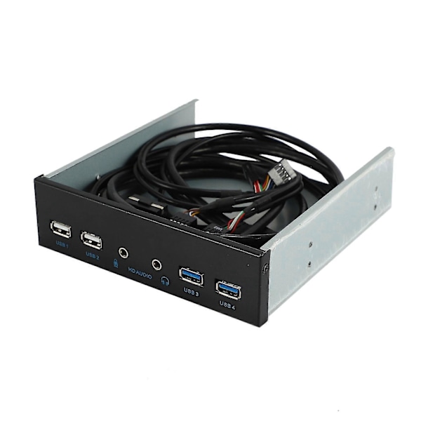 5.25 Tommer Desktop PC Kabinet Internt Frontpanel USB Hub 2 Porte USB 3.0 og 2 Porte USB 2.0 med HD