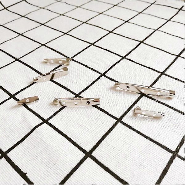 50kpl 3,5cm Hopeanvärisiä Rintaneulan Kiinnikkeitä Lukko Rintaneulan Tanko Turvalukko Askartelu Korujen DIY Valmistukseen