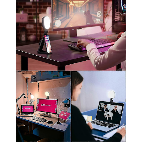 Glow Led -suoratoistovalo, ladattava videoneuvotteluvalaisinsarja, säädettävä kulma, kirkkaus ja värilämpötila