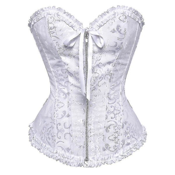 Tflycq Korsetit ja korsetit muotoilevat alusvaatteet Overbust-korsetti S-6xl vetoketjullinen vyötärömuotoilija naisten seksikäs korsetti vintage kukkainen pitsikorsetti valkoinen