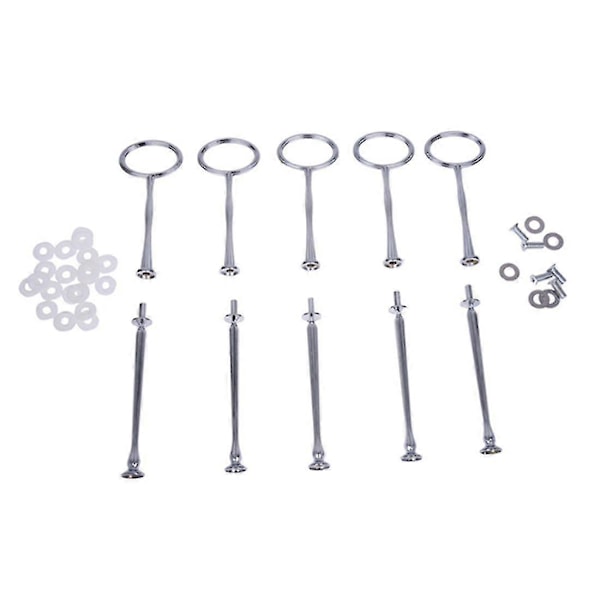 5 Bryllup Metal 2-lags Kageopsats Center Håndtag Stænger Fittings Kit