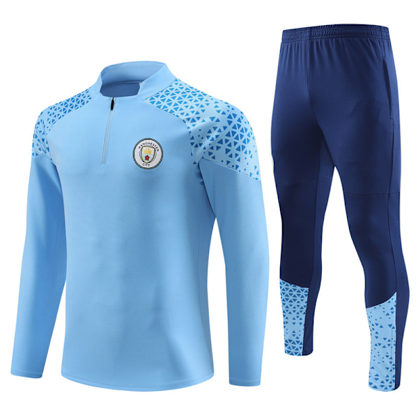 23-24 Ny Manchester City langærmet halv-pull træningstøj blue 10