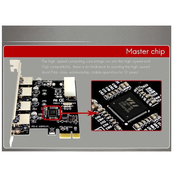 1 Sæt 4 Port Pci-e Til Usb 3.0 Hub Pci Udvidelseskort Adapter 5 Gbps Hastighed Til Desktop
