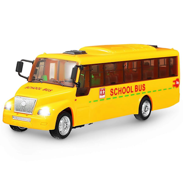Skolebus Legetøjsbil Model Legetøj Simulation Bus Model Træk Tilbage Bus Model med Lys og Lyd