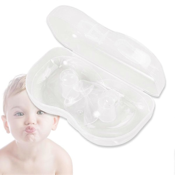2 st Halvcirkelformade Silikonskydd Set Amning Skydd med Dammtätt Fodral