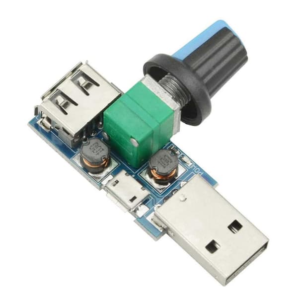 3st 5w USB Fläkt Luftvolym Hastighet Steglös Regulatormodul USB Hastighetskontroller DC 5v USB Hane Ingång