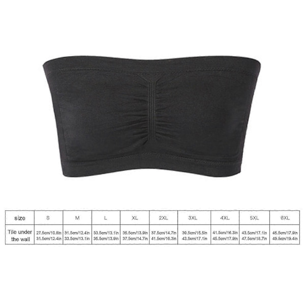 Dame Pluss Størrelse Tube Topp BH Stroppeløs Bandeau Passer De Fleste Stretch (s-6xl) 100% Ny 57% Avslag Pris Dark purple 5XL