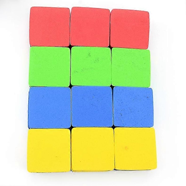 12 stk. Magnetisk Whiteboard Viskelæder, Tør Viskelæder til Tavler, Tør Viskelæder til Whiteboard, Whiteboard Viskelæder til Børns Klasseværelse, 4 Farver, Firkantet