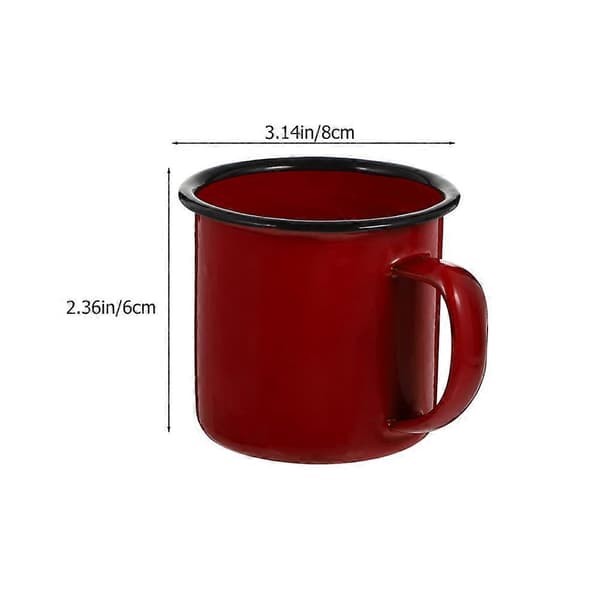 2 st Emaljmuggar Campingmuggar Emalj Kaffe Te Mugg Drickkoppar för Kontor Resor