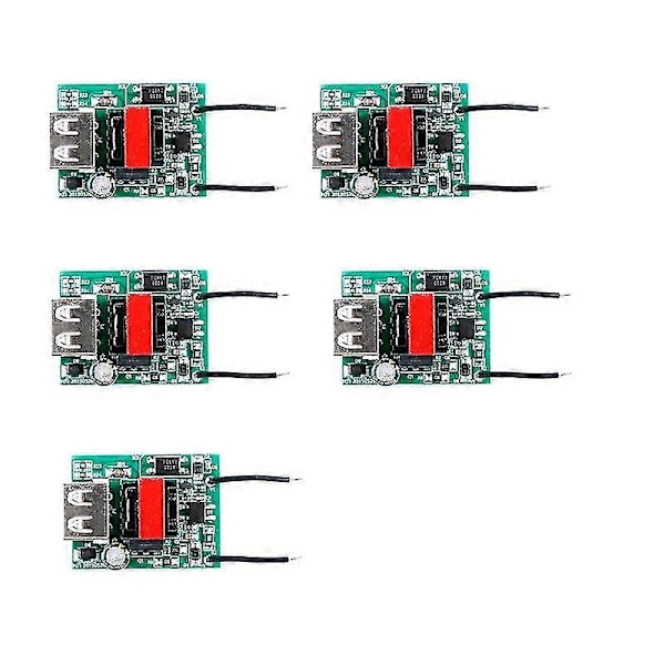 5 stk. Buck Converter Stabilisator DC-DC Modul 12v 24v 36v 48v 72v Til 5v 1a Usb Galvanisk Isolert Sup