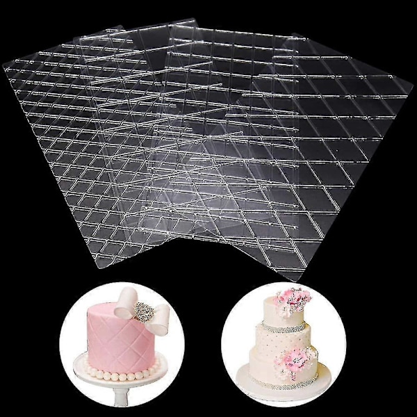 4 Stycken Texturmattor Diamantkviltat Rutmönster Transparent Fondanttryck Matta Spets Prägling Bo