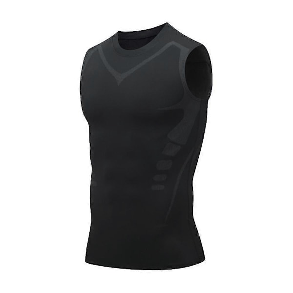 Ionic Formende Vest til Mænd, Komfortable og Åndbare Sportstoppe til at Opbygge en Perfekt Krop Black 1 S