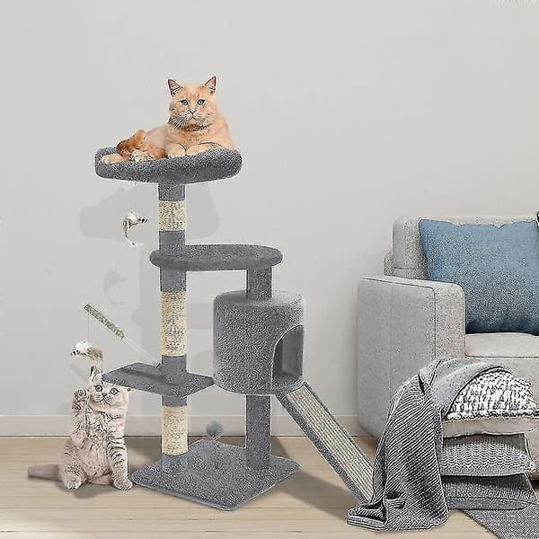 Kattehus med sisal klorebrett Grey XXL