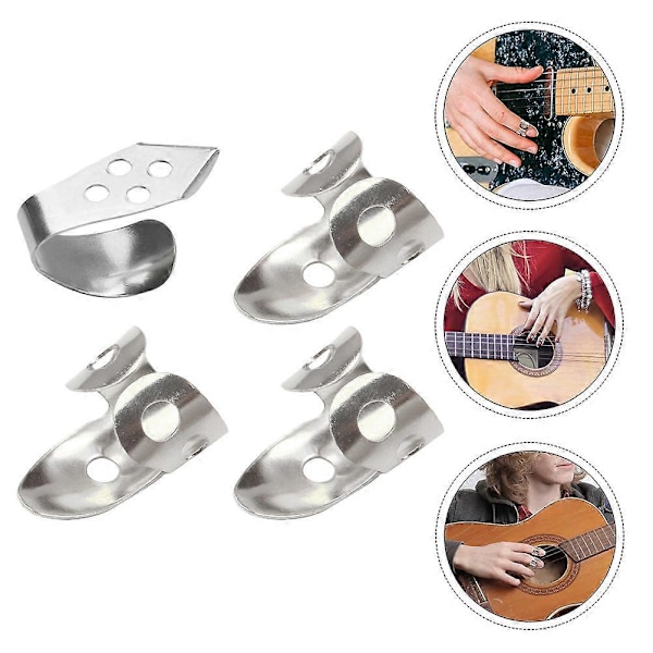 4 ST Gitarr Banjo Tumplektrum Justerbart Urholkat Fingerplektrum Gitarrtillbehör