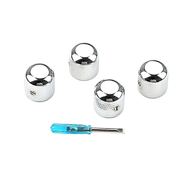 4 st Metall Gitarr T Volymknapp Potentiometer Hatt Lock Gitarr S-knapp Med Hål G